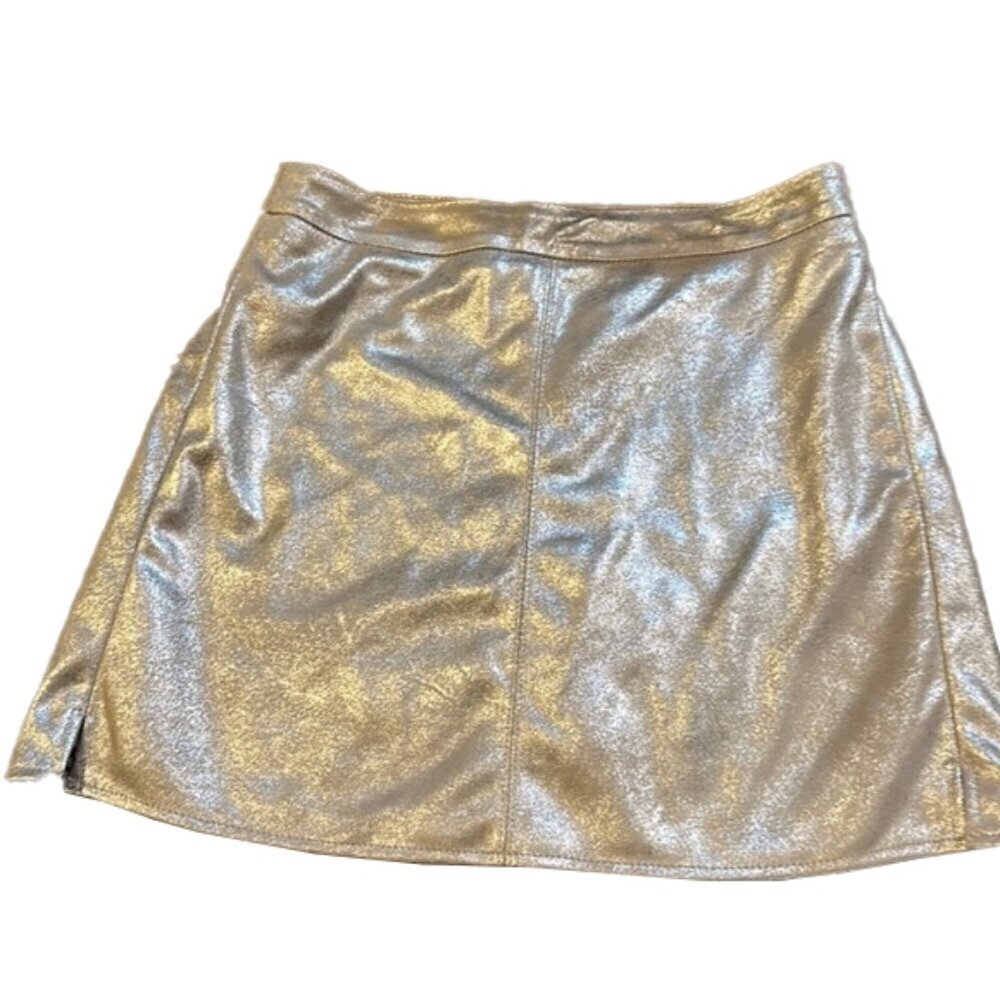 Pookie & Sebastian Shiny Metallic Mini Skirt Size 4